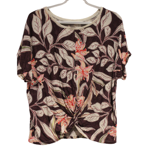 Hyba Purple Floral Tshirt Size L