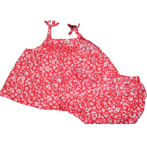Oshkosh Red Floral Outfit Size 6-9m
