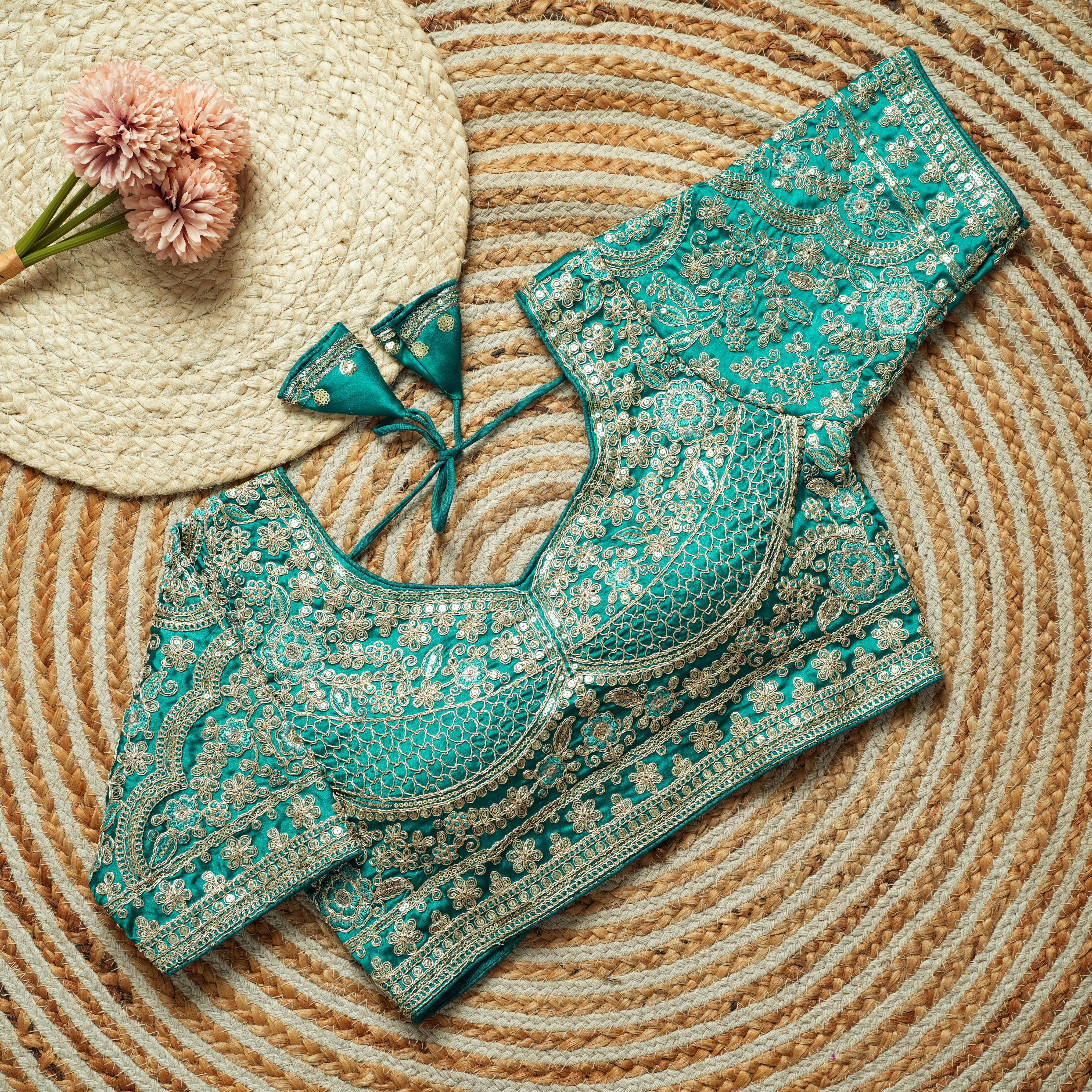 Om Cording: Heavy Cording Mesh & Scalloped Floral Embroidered Blouse