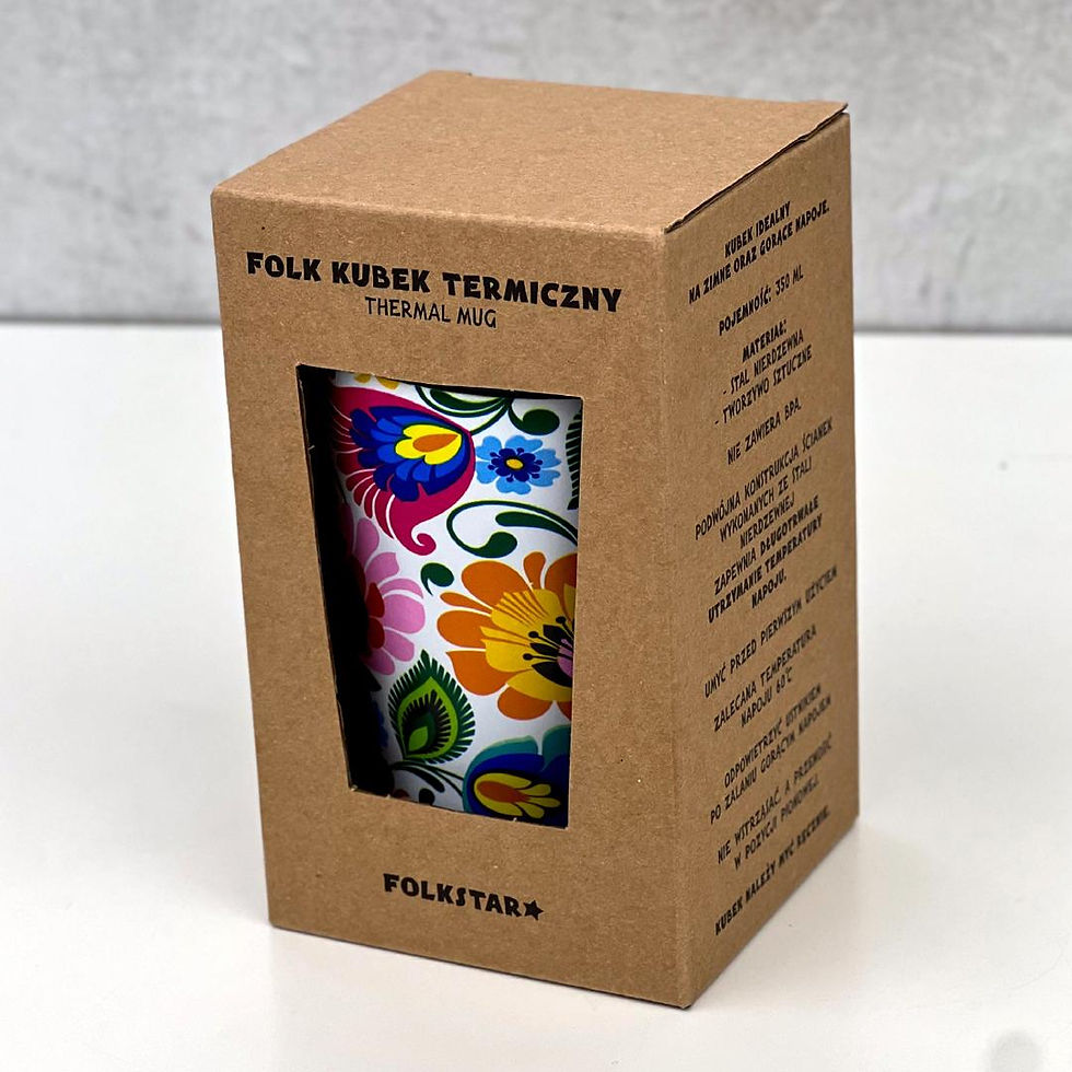 Thumbnail: Thermal mug 350 ml - Łowicz white