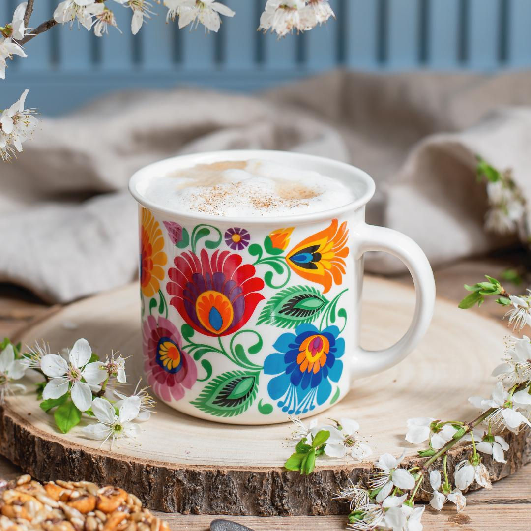 Kubek Bogdan 350 ml - łowicki biały