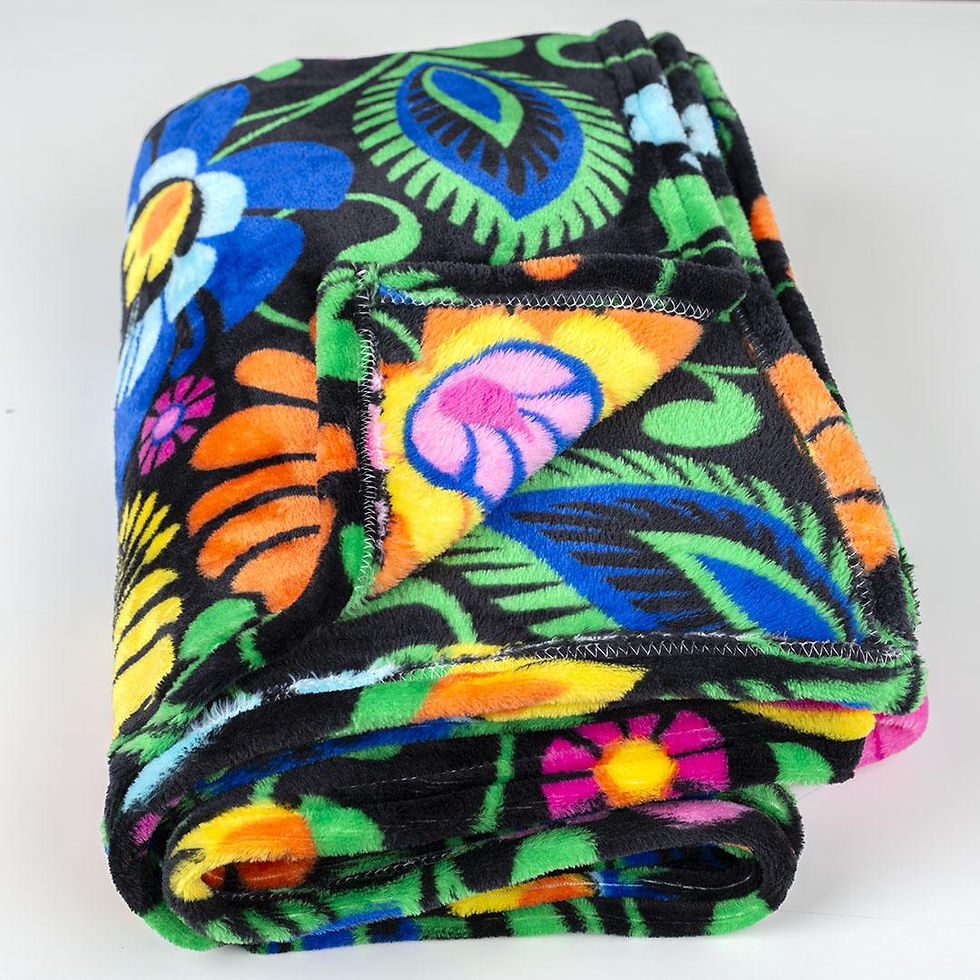 Miniatura: Koc 150x200 - łowicki czarny