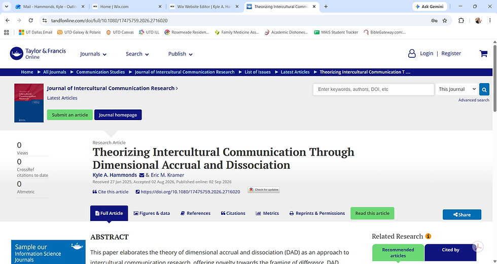New Article on Intercultural Theory