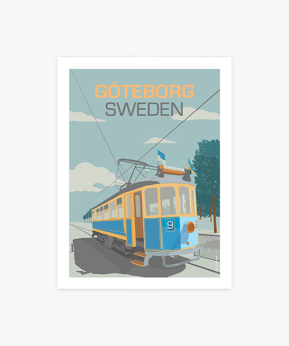 Miniatyrbild: Göteborg poster Lisebergslinjen med vit passpartou