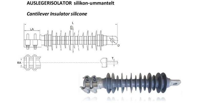 Küçük resim: Konsol izolatör 25kV silikon kaplı tüp/göz