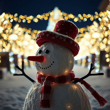 frosty the snowman in christmas lights.