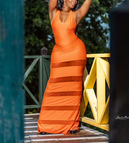 green emerald velvet dress Cami Angel Sleeve Faux Wrap Dress Orange Sunset main image 0