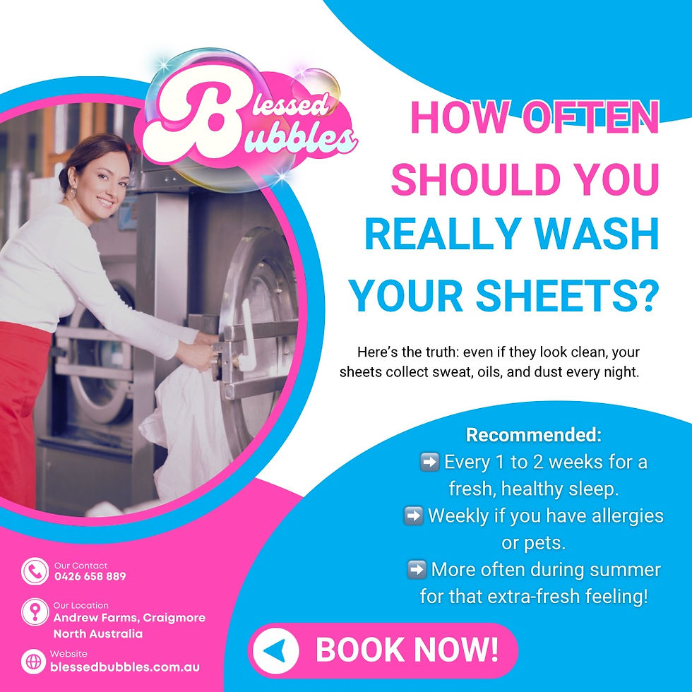 A woman loading white sheets into a washing machine, representing Blessed Bubbles’ professional sheet washing and linen care service in Adelaide.