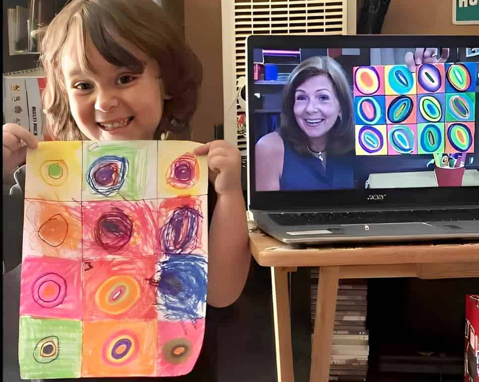 Olivia is showing off her online preschool project at Creative Kids Virtual Preschool!