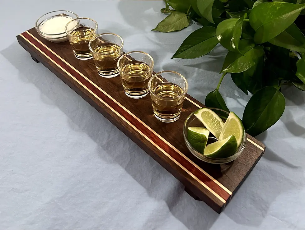 Single Wide Tequila Flight Board and Glassware