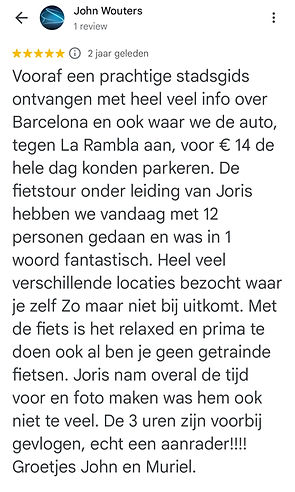 Review Fietsen in Barcelona gids Joris