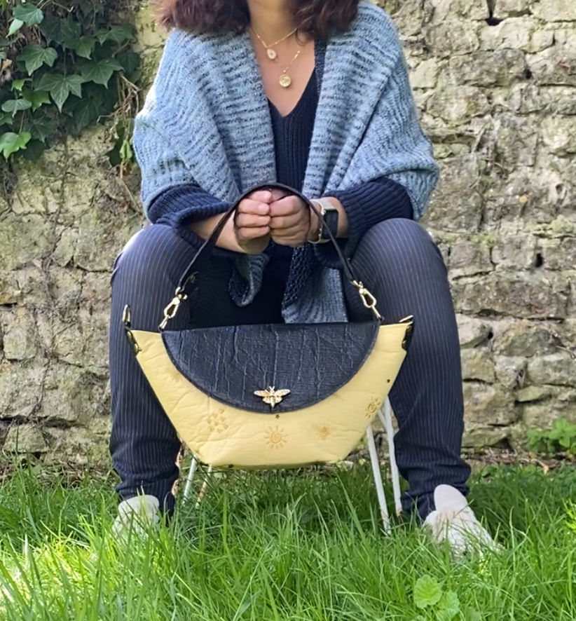 sac à main en cuir d'ananas