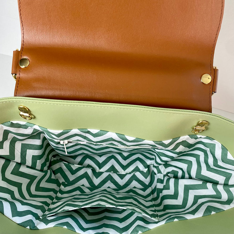 Miniature : doublure rayée vert et blanc