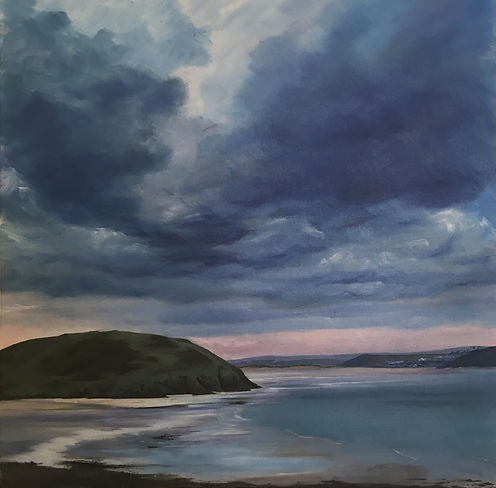 brae hill painting, bray hill painting, Daymer bay painting, padstow painting, daymer bay, greenaway, polzeath, rock