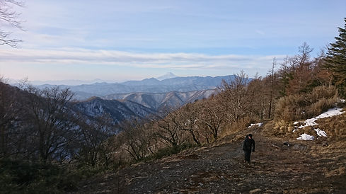2017冬雲取山_山頂手前のコルにて富士山をバックに.JPG