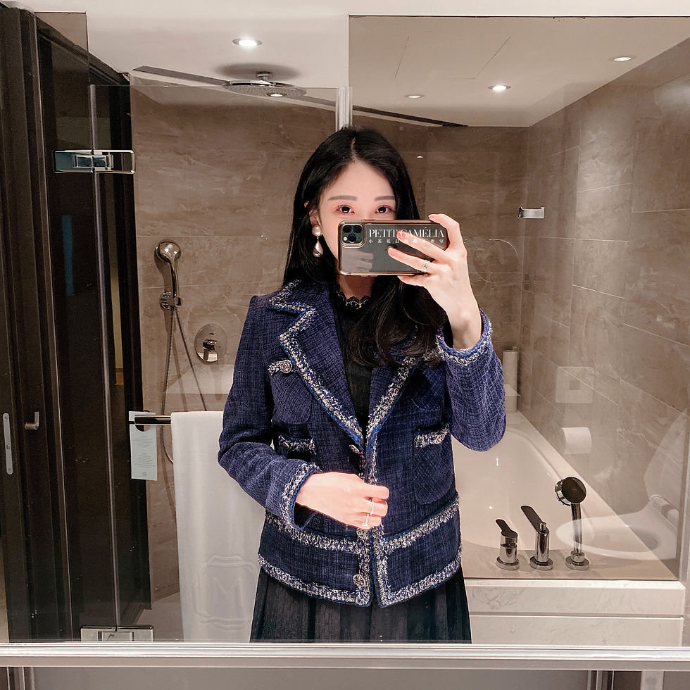 縮圖：深海藍 滾邊造型西外