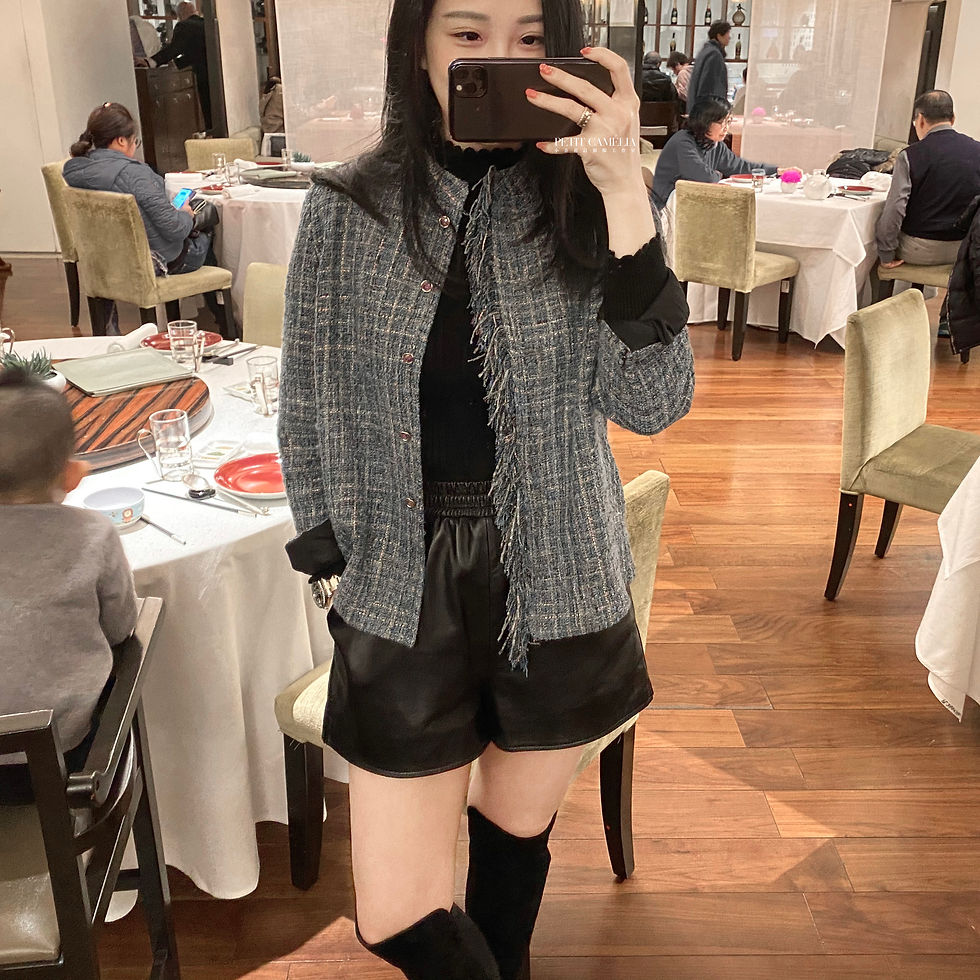 縮圖：湖泊混紡 不規則毛邊襯衫