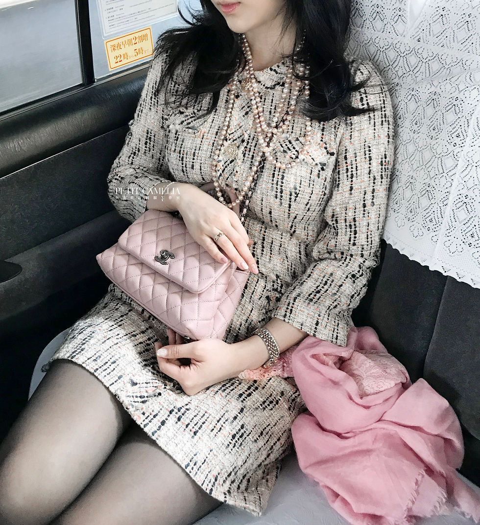 縮圖：駝色混紡 裝飾排扣洋裝