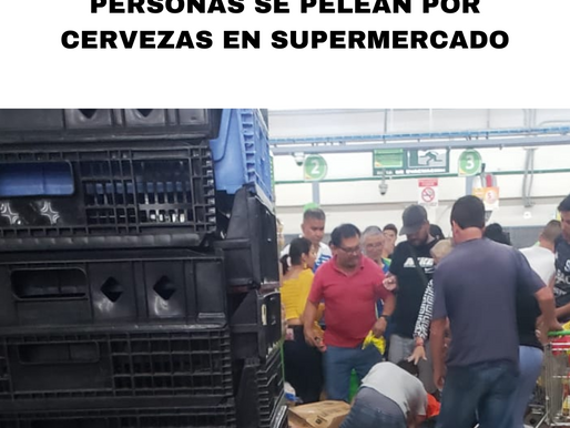 Personas se pelean por cervezas en supermercado.