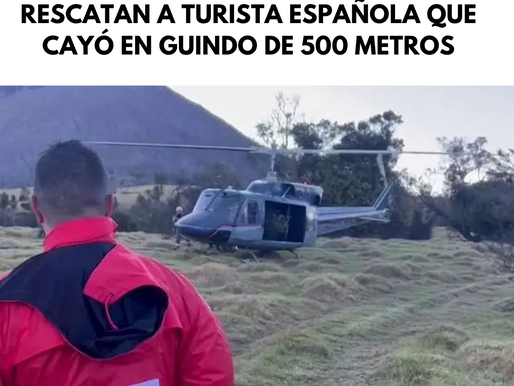 Rescatan a turista española que cayó en guindo de 500 metros