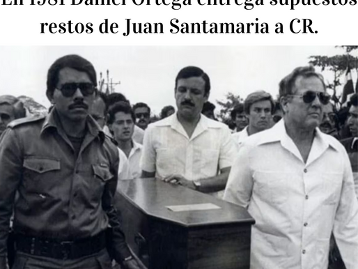 En 1981 Daniel Ortega entrega supuestos restos de Juan Santamaria a CR.