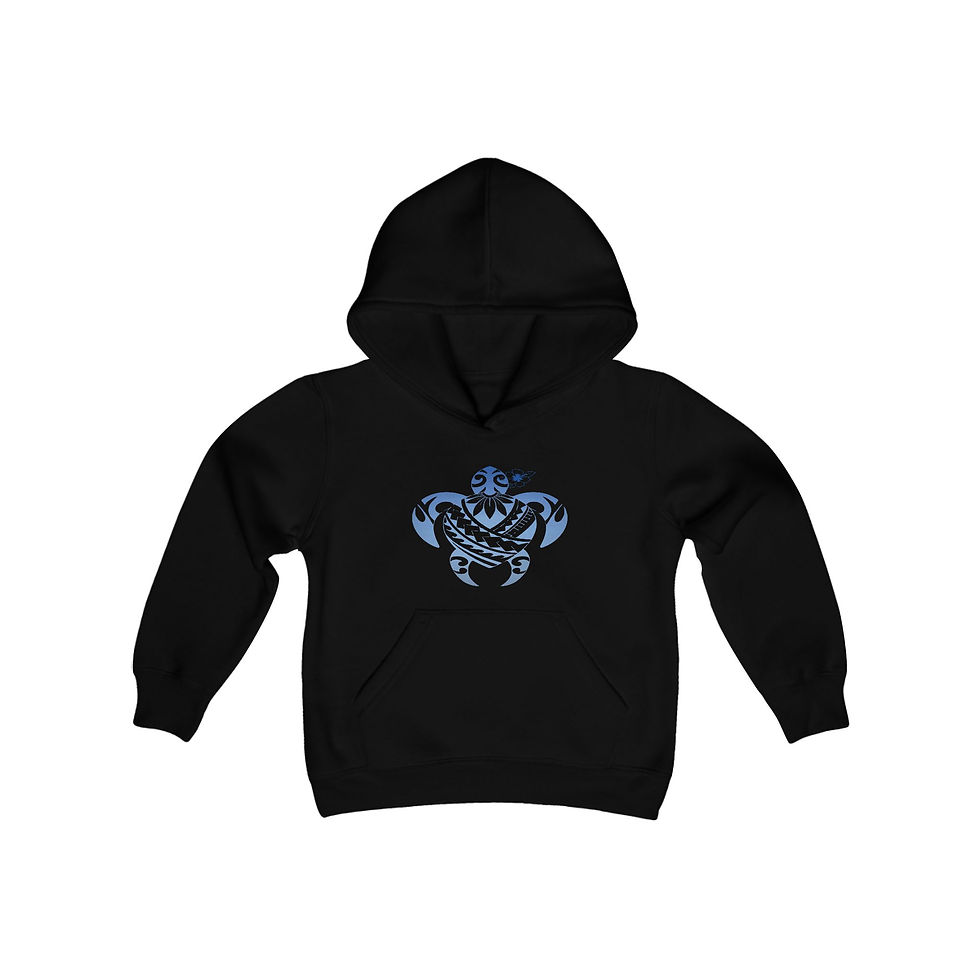 Youth Island Sea Turtle Black Hoodie Front View