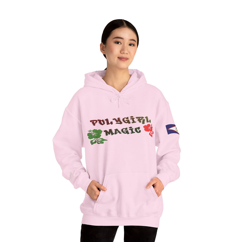 Polygirl Magic - Flowers - Light Pink Modelled Hoodie Front View