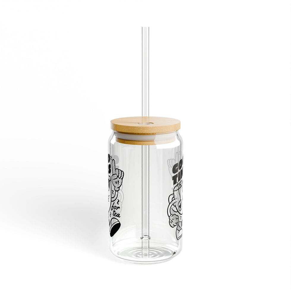 Good Times for Tea 16oz Sipper Glass Empty Side View