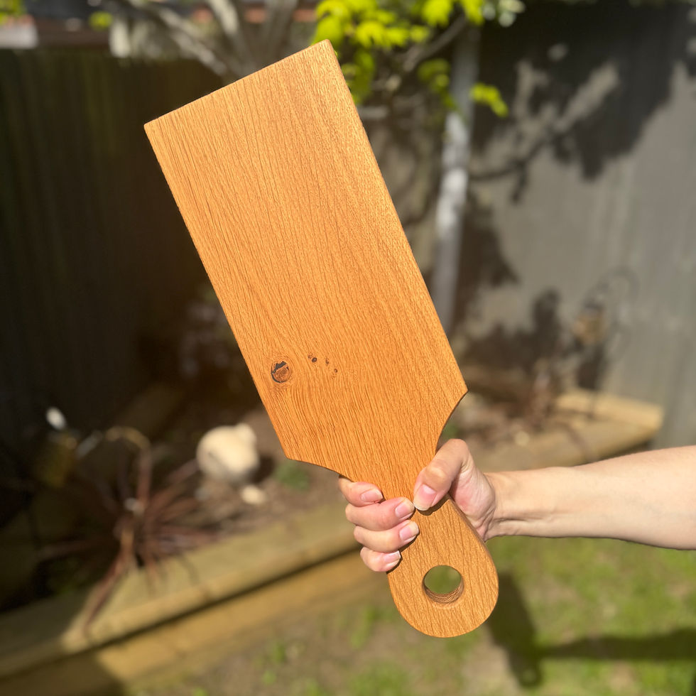 Thumbnail: Large Oak Paddle with a Curved Handle - Oak Cheese, Bread And Serving Board