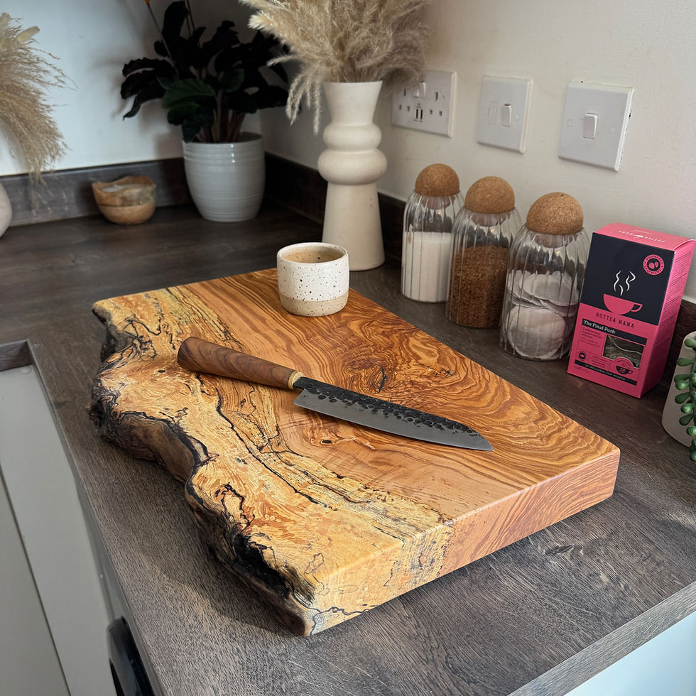 Thumbnail: RARE Live Edge Ash Chopping Board - Unique Large Spalted Ash Cutting Board