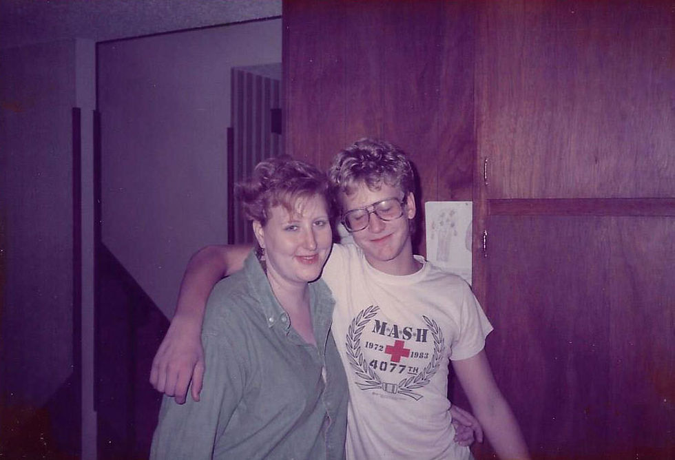 jill and michael with arms around each other.