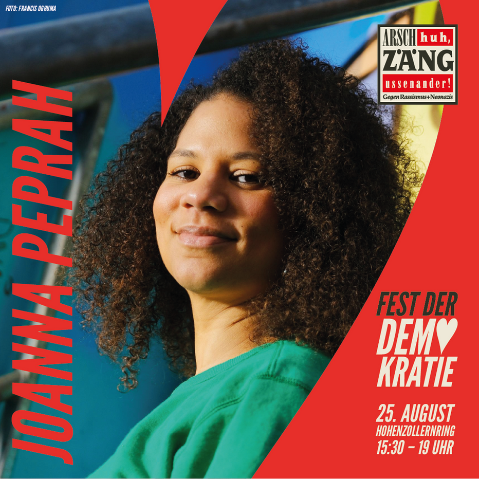Fest der Demokratie
25. August 2024
15:30 – 19:00 Uhr
Hohenzollernring, Köln