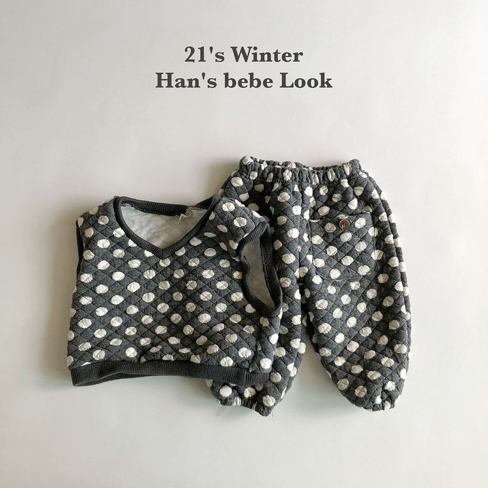 縮圖：波點鋪棉 背心褲子兩件組