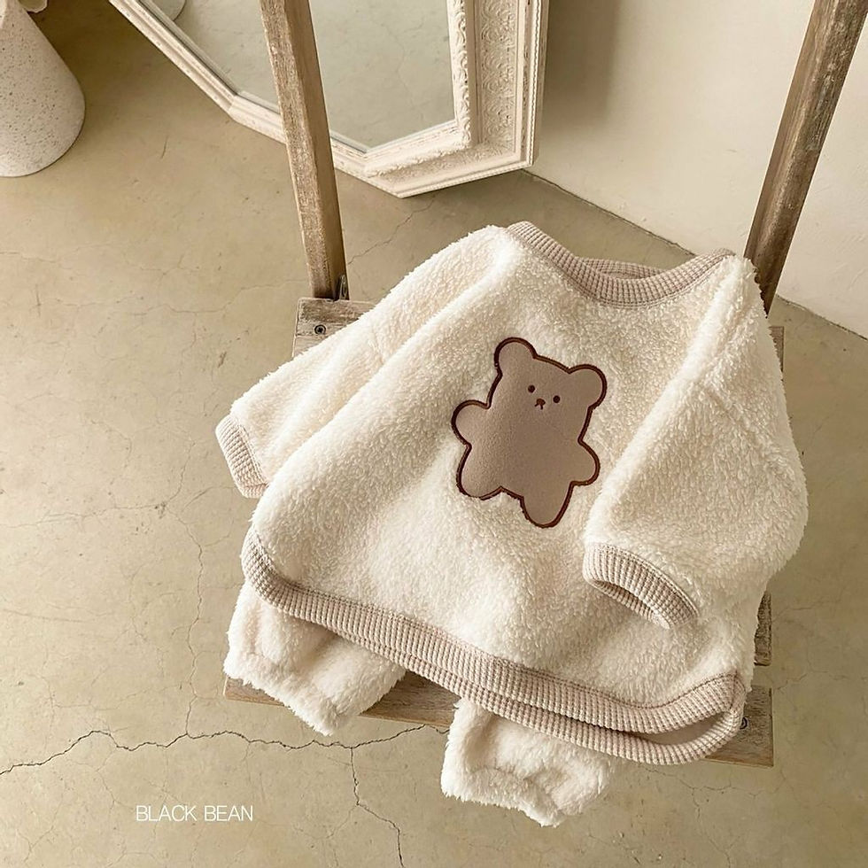 縮圖：小熊熊 毛呢/棉質 兩件式套裝