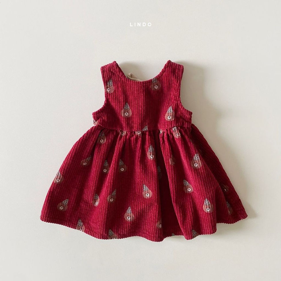 縮圖：燈芯絨熊熊背心洋裝