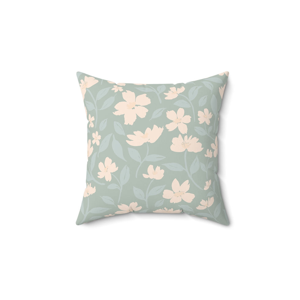 Floral Embroidered Square Pillow - Elegant Home Décor