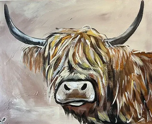 Highland Cow Morning Paint Class