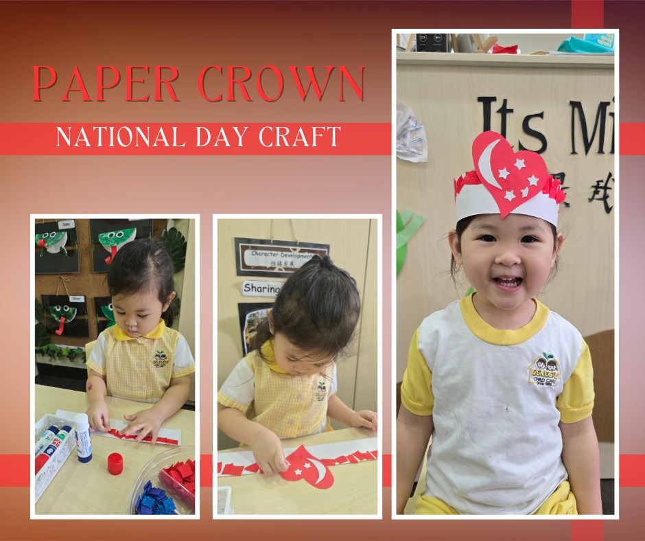 Creative National Day paper crown craft with joyful learning.