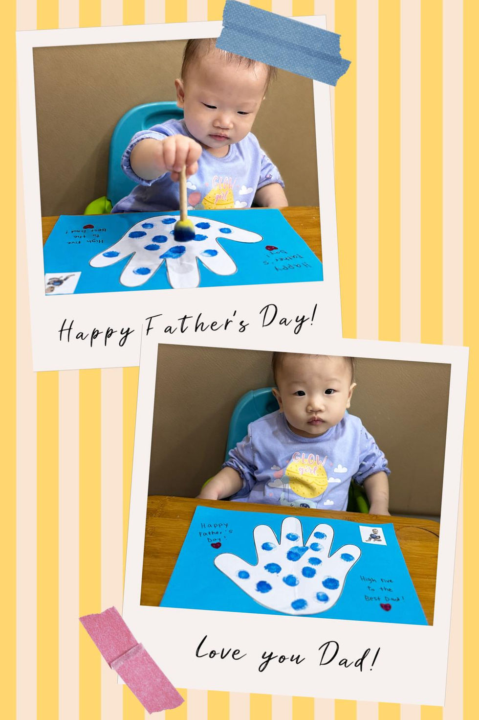 💙 A tiny handprint, a big message of love. Happy Father’s Day, Dad! 👶🖐️
