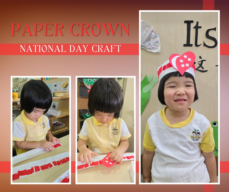 Creating a National Day paper crown with creativity and pride.
