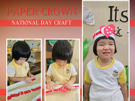 Creating a National Day paper crown with creativity and pride.