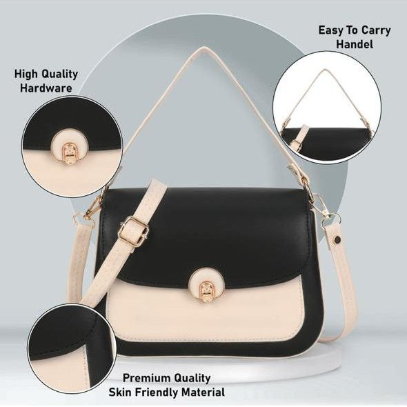 Vegan Sling Bag – Double Colour Design for Women | Stylish
