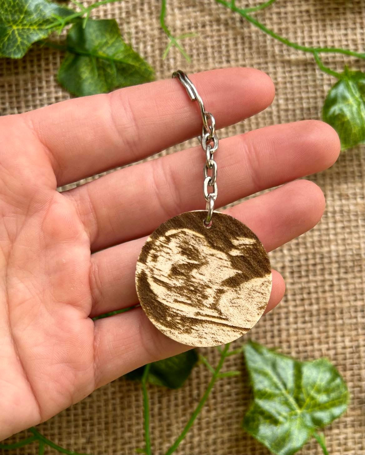 Engraved pregnancy scan keyring