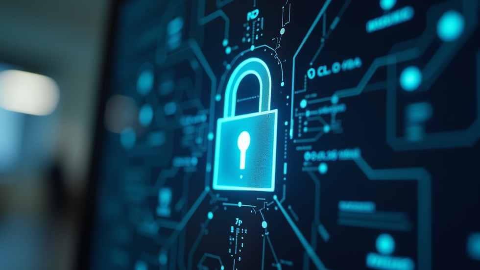 Close-up view of a digital security lock on a computer screen