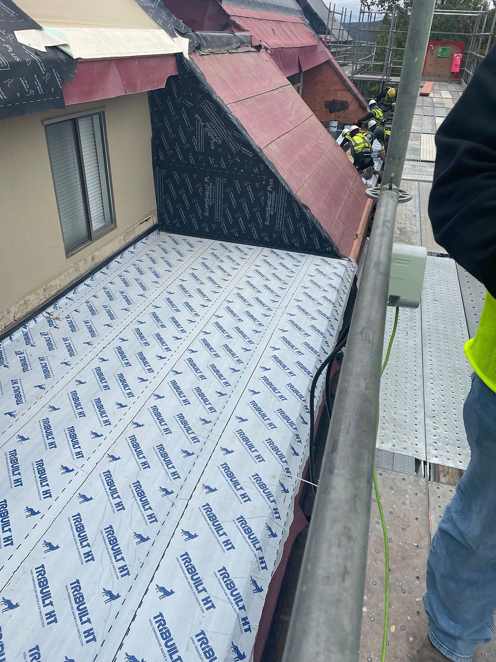 Waterproof decking on Building 3