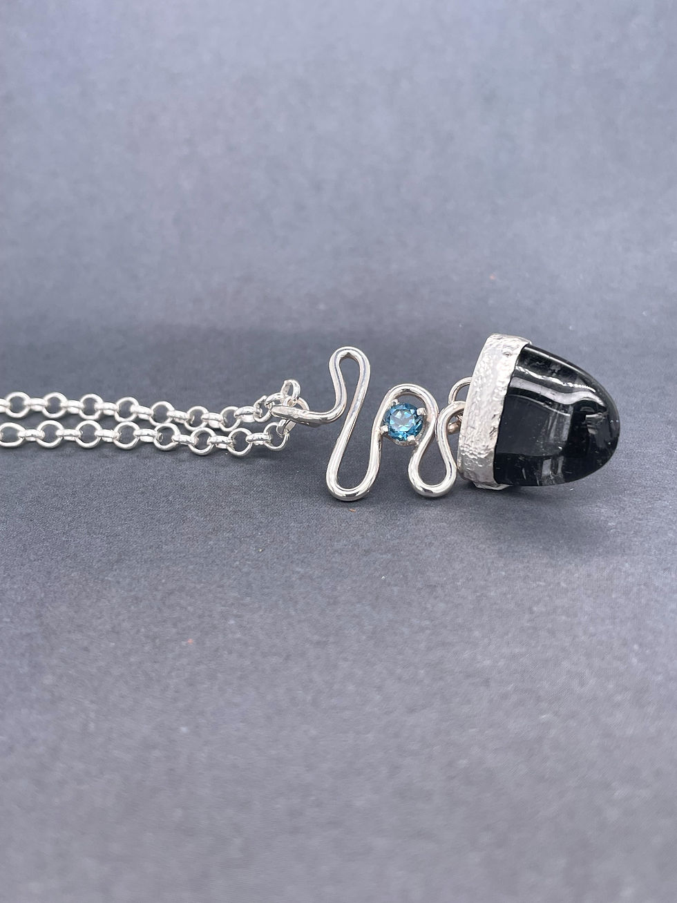 Thumbnail: Tourmalinated Quartz and London Blue Topaz