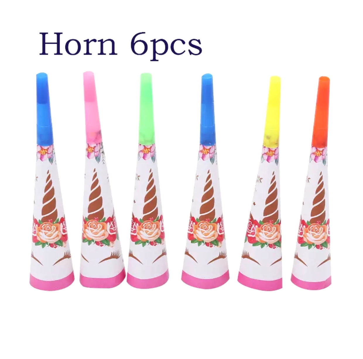 Unicorn Horn Blowers -6pcs