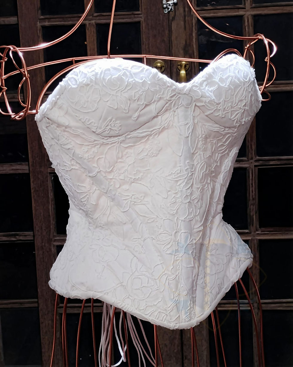 Miniature : Overbust Jardim Branco 175