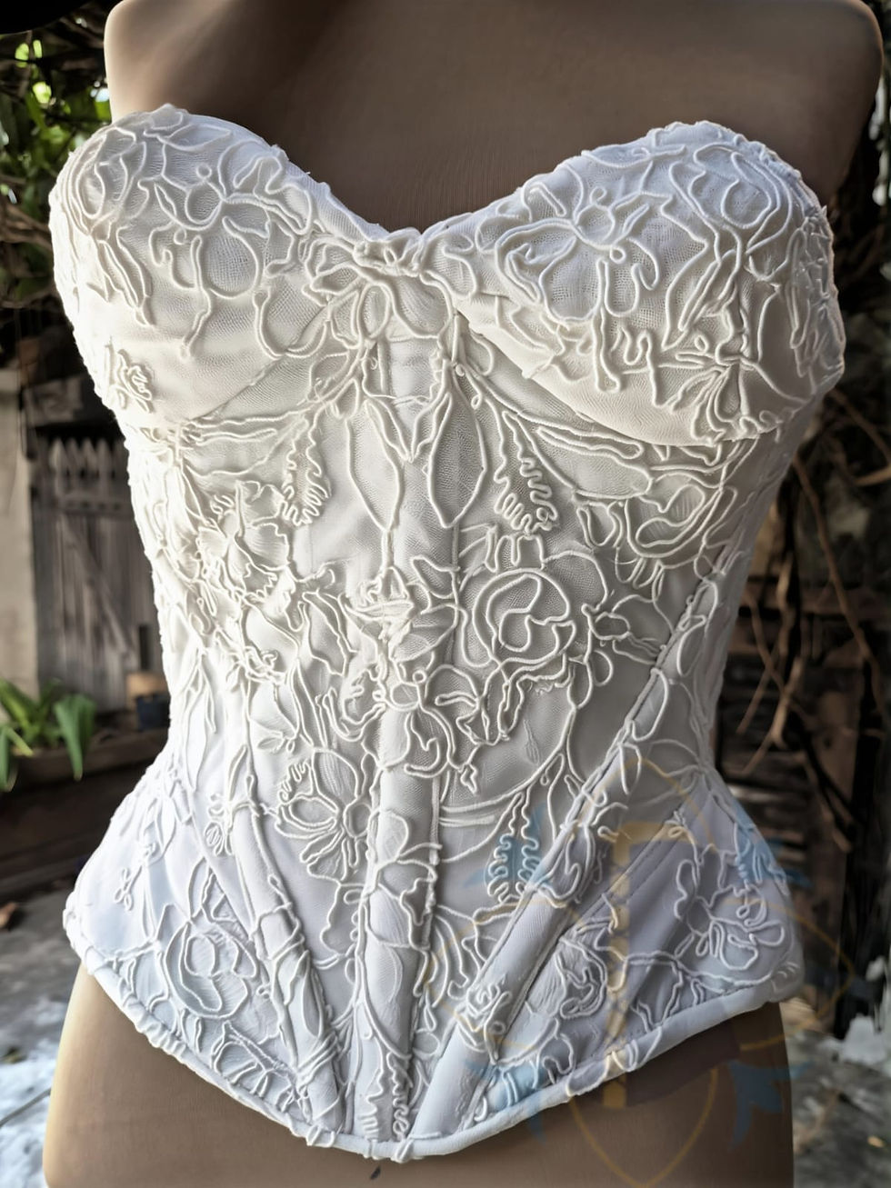 Miniatura: Overbust Jardim Branco 175