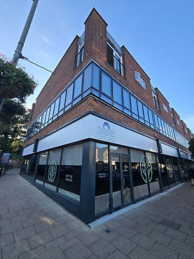 The outside of a commercial property.